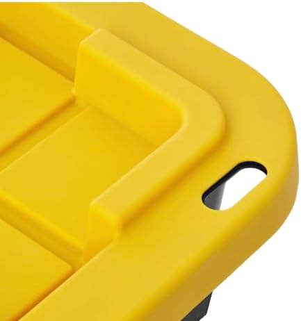 40-Gallon Black Storage Totes with Yellow Lids, 2-Pack
