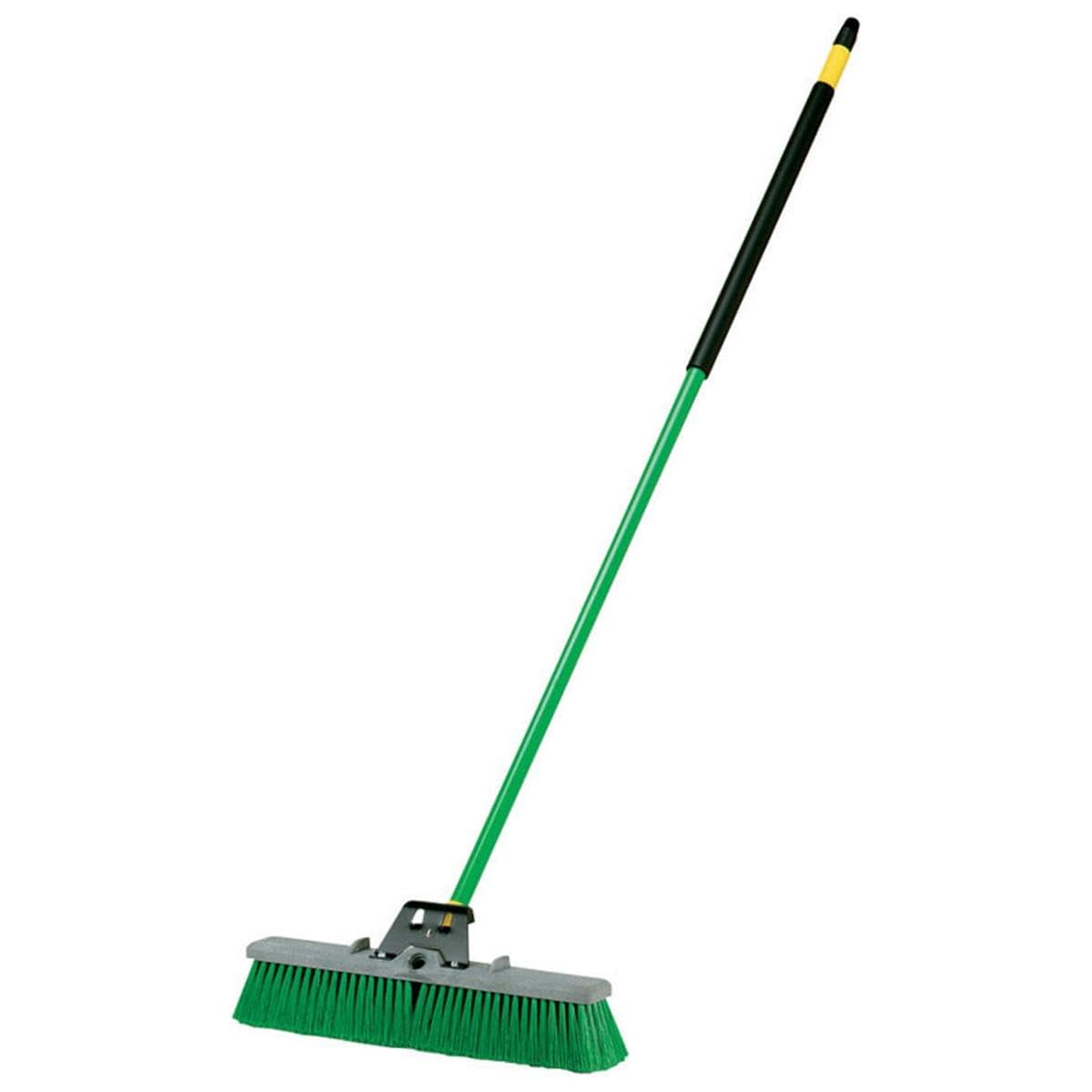 18-Inch Green Push Broom for Indoor and Outdoor Floors