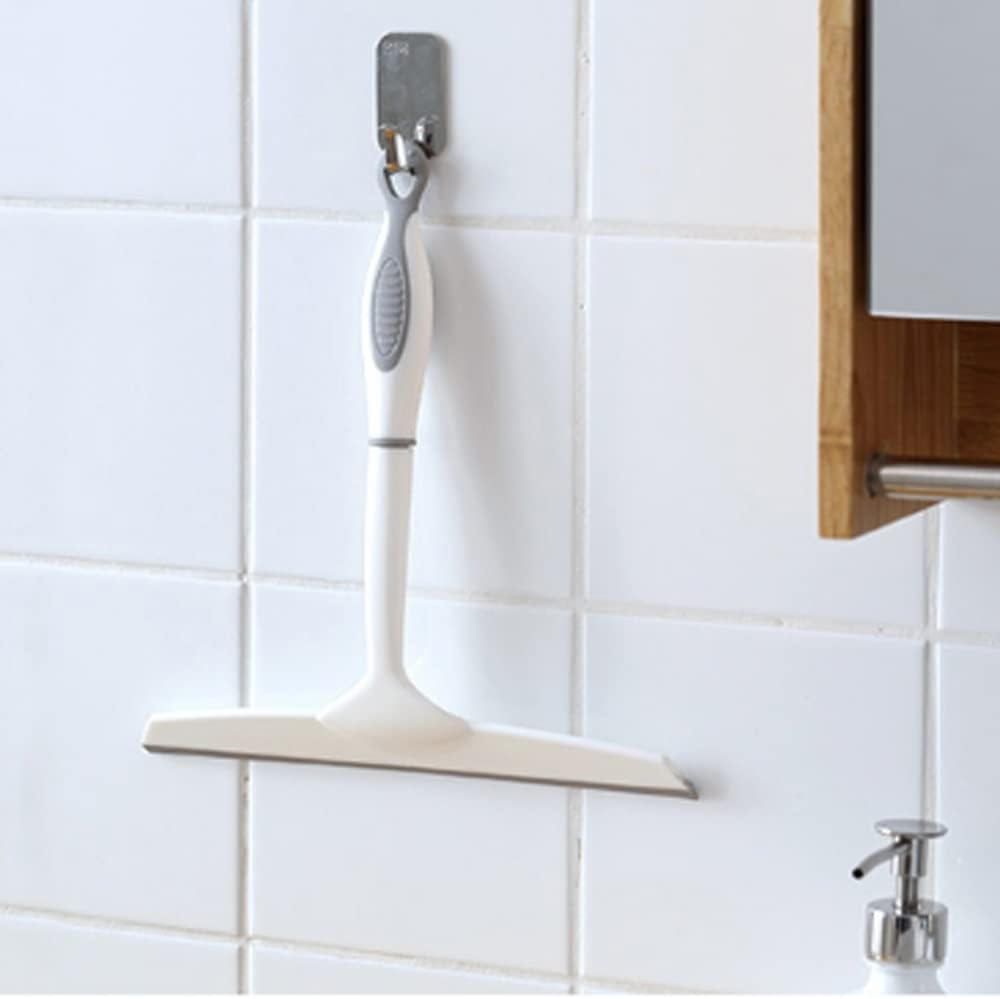 White Glass Squeegee with Hanging-Hole Handle