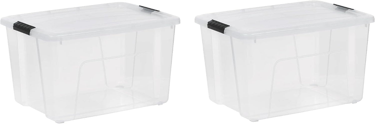 60-Quart Clear Storage Bins with Latching Lids, 4-Pack