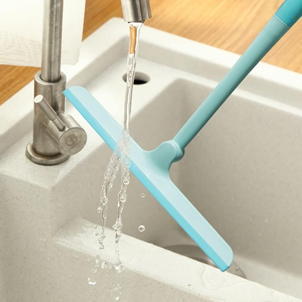 Turquoise Handheld Glass Cleaning Squeegee