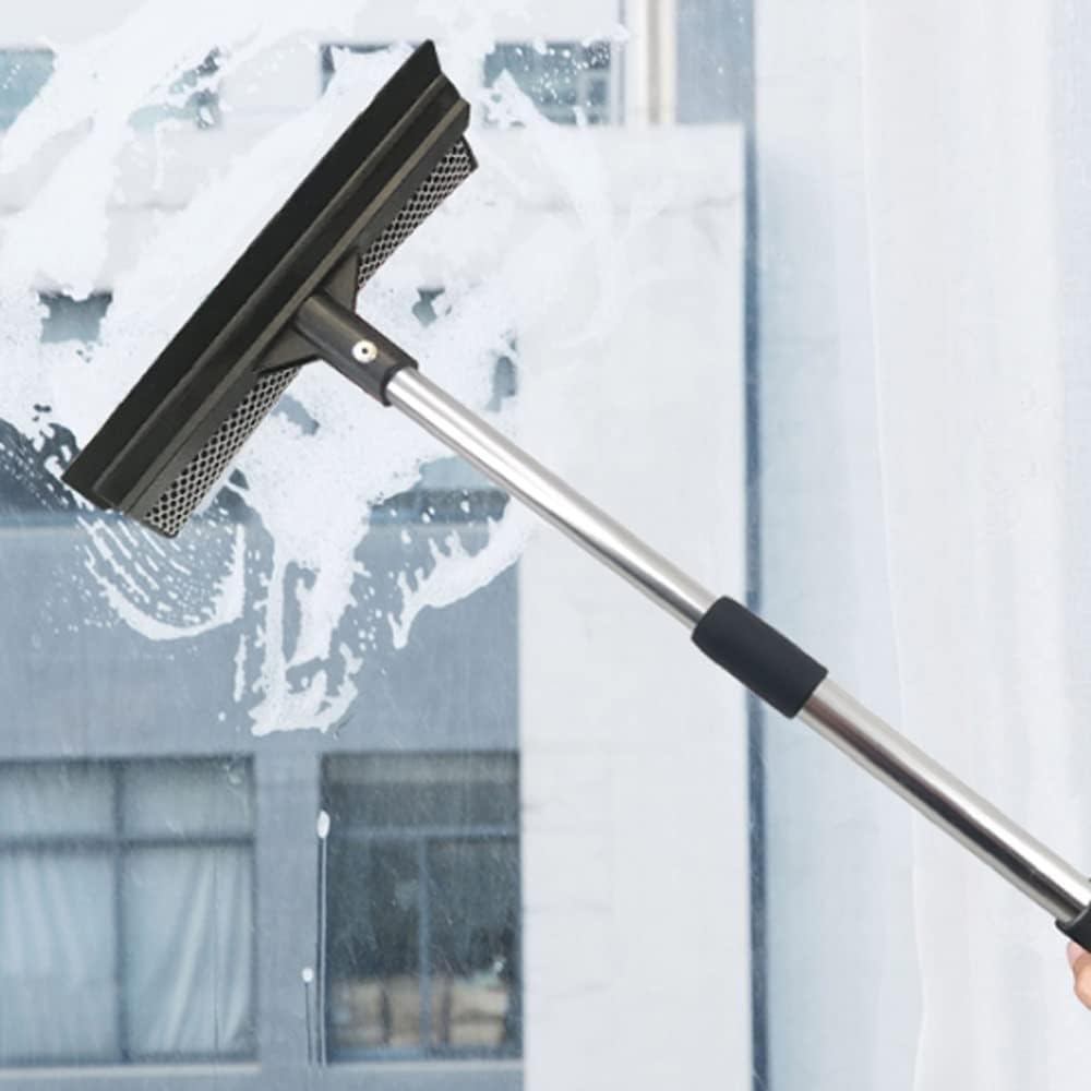 Extendable Window Cleaning Brush and Squeegee