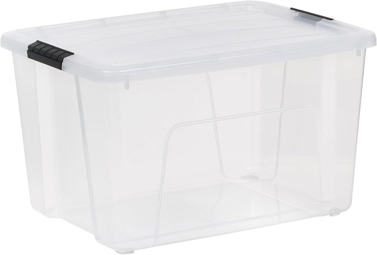 60-Quart Clear Storage Bins with Latching Lids, 4-Pack
