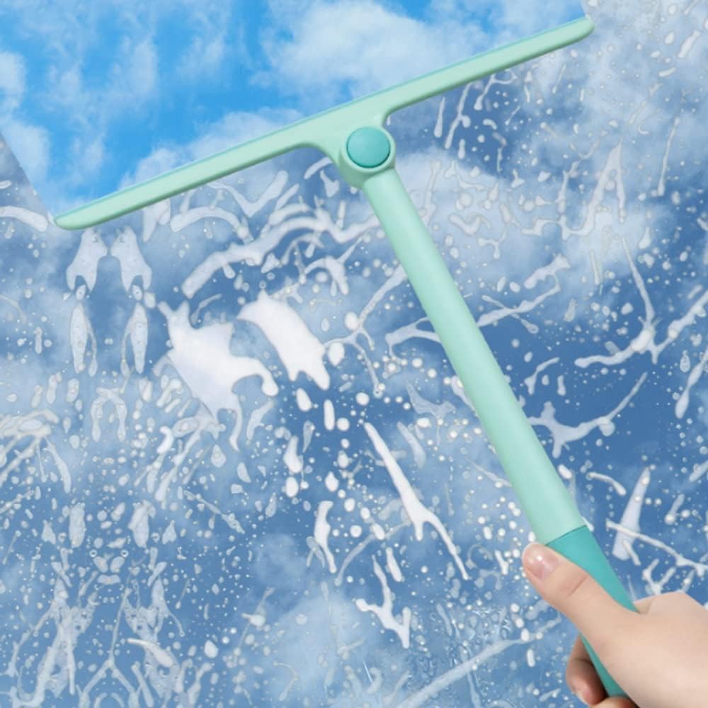 Turquoise Handheld Glass Cleaning Squeegee
