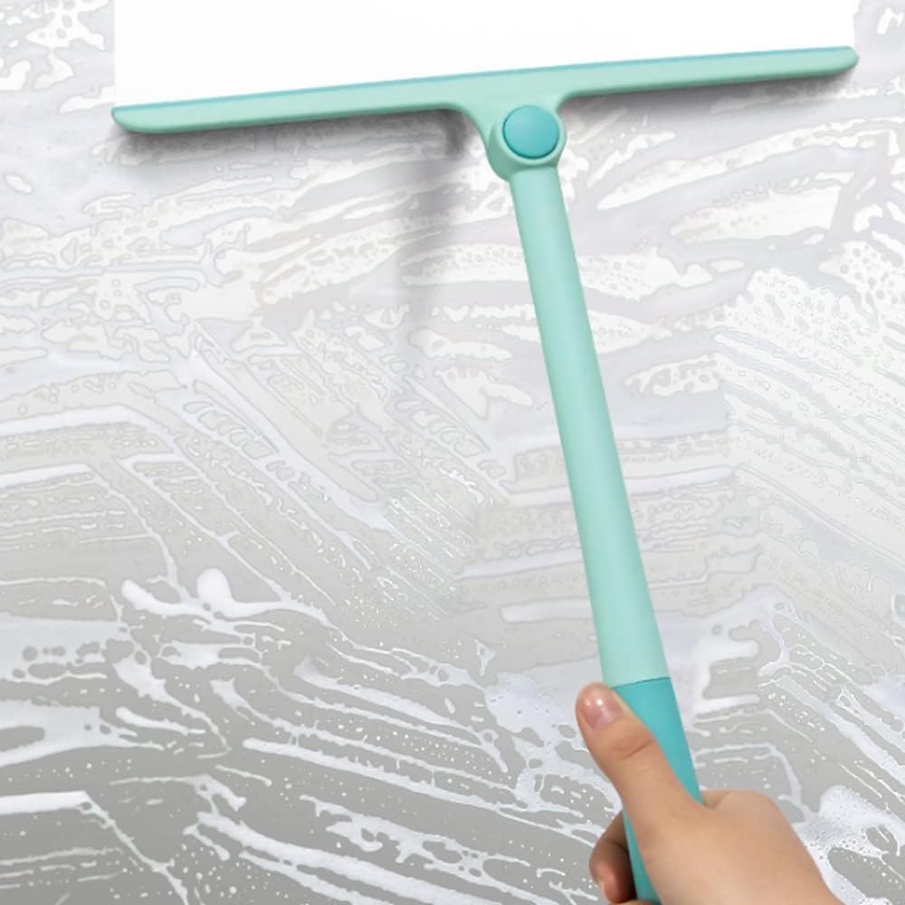 Turquoise Handheld Glass Cleaning Squeegee