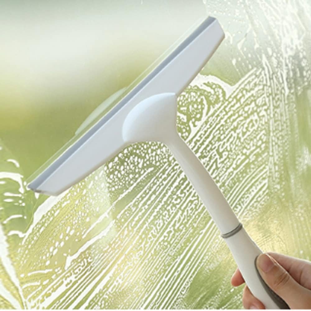 White Glass Squeegee with Hanging-Hole Handle