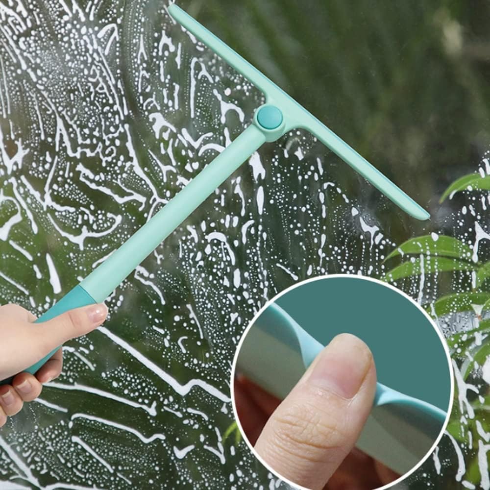 Turquoise Handheld Glass Cleaning Squeegee