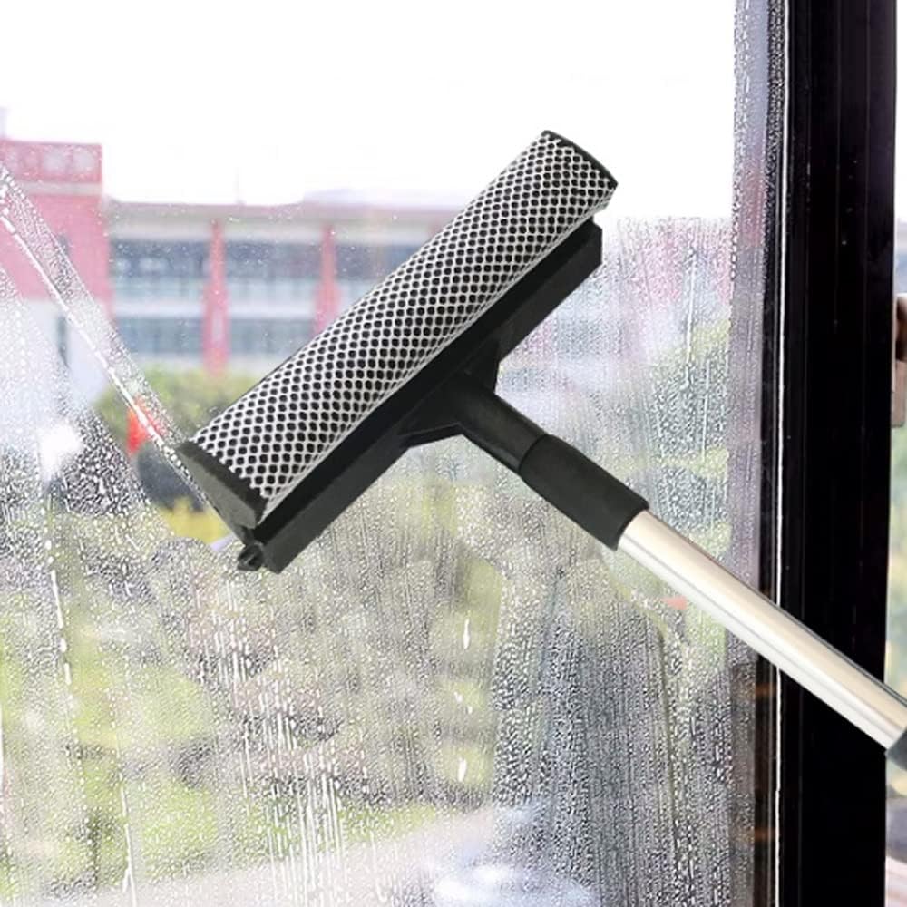 Extendable Window Cleaning Brush and Squeegee