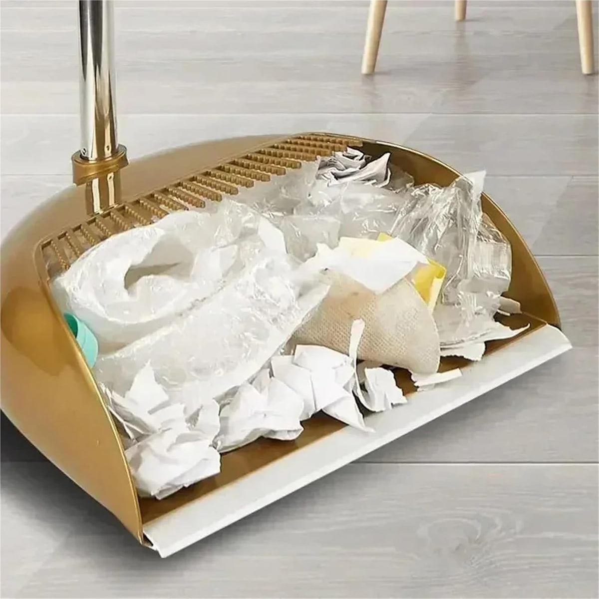 Gold Broom, Folding Dustpan and Floor Wiper Set